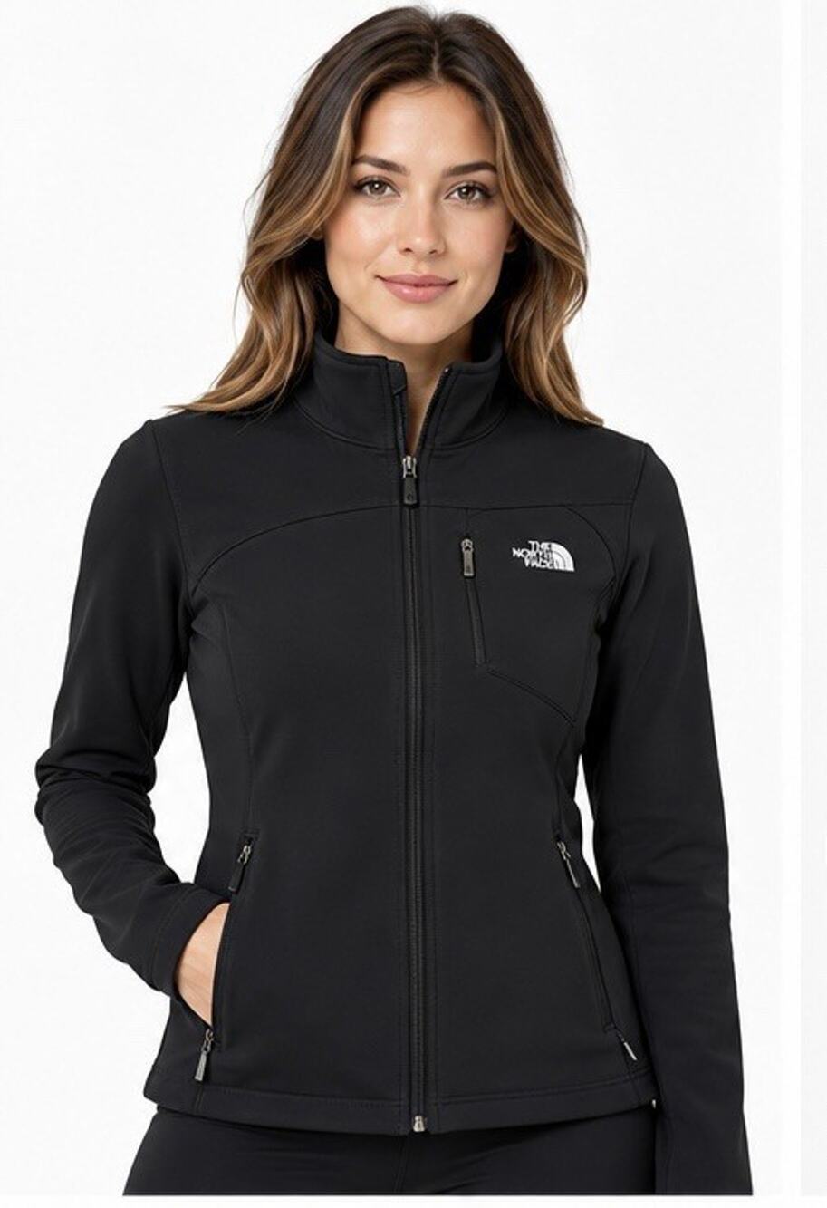 THE NORTH FACE WOMEN’S BLACK SOFTSHELL FULL ZIP JACKET SIZE S FLEECE LINED